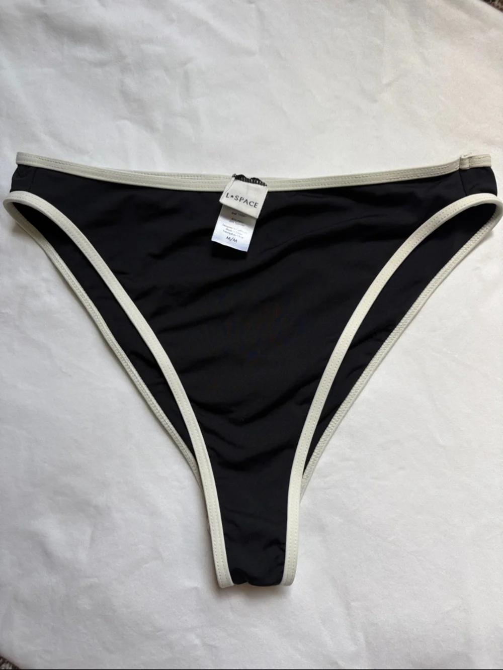 L*Space Black Bikini Bottom Bitsy Cut Medium